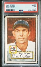 1952 TOPPS BILL DICKEY 400 POOR PSA 1 BASEBALL NEW YORK YANKEES