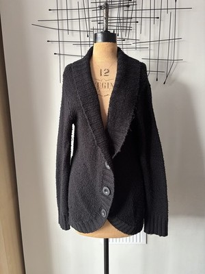 New Look midi Chunky Knit Grandpa Style Cardigan UK16 black