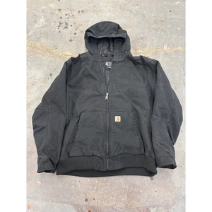 Carhartt J130-M Black Loose Fit Washed Duck Insulated Active Jacket Mens Large