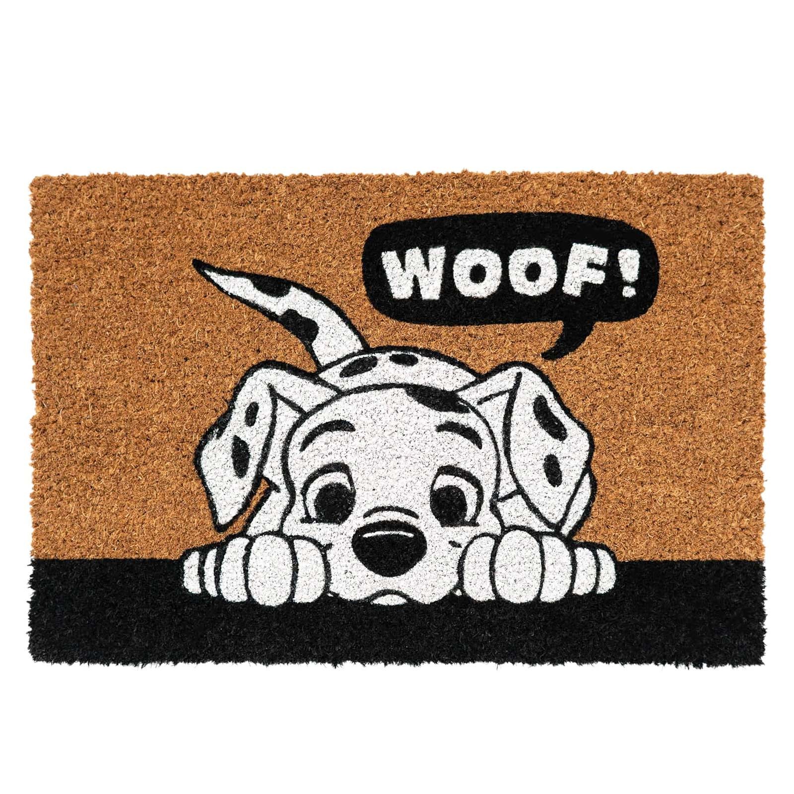 Paillasson dalmatien beige lavable avec envers antidérapant
