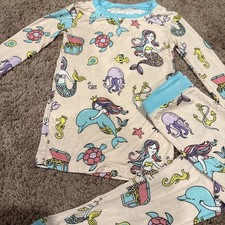 Little Sleepies Bamboo Long Sleeve Pajama Set Size 3T OG Mermaid Rare