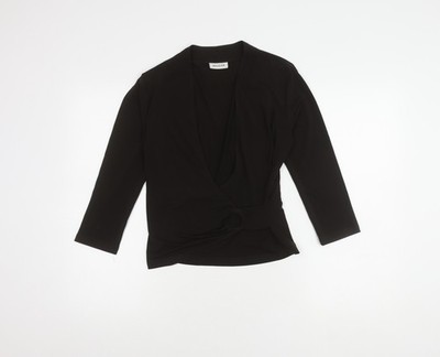 Basler Damen schwarzes Wickeltop, Größe 8, eleganter Stil