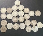 Lot of 25 X  1893 through 1916 25c Barber Silver Quarters