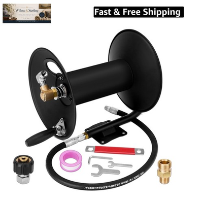 #ad High Pressure Washer Hose Reel 100ft 3 8quot; NPT 4000 PSI Heavy Duty Steel Powe... $139.99