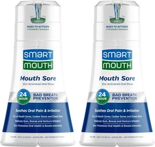 SmartMouth Mouth Sore Zinc Activated Oral Rinse 10.82oz, 2 Pack 