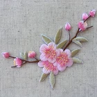 Embroidered Flower iron on patch applique 4 x 2+1/4 inch