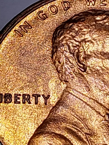 1983 Error Cent Obv. Slight Rotated Die Clash. Rim Error .Rev. Die Cracks X2