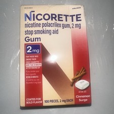 Nicorette 100-Pieces 2mg Nicotine Gum  FREESHIP    Ex 2028