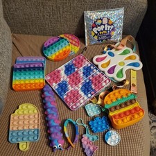 Lot of 15 Pop-It Fidget Sensory Stimulation Stress Relief Activity rubber