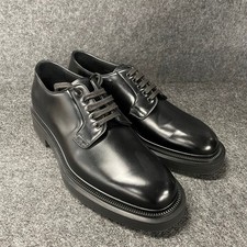 PRADA Brushed Leather Derby Shoes Mens Size U...