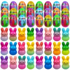 24 Pack Prefilled Easter Eggs with Easter Bunny Slow Rising Squishy Toys Insi...