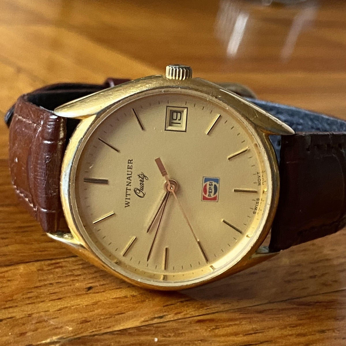 時計 W I T T N A U E R Wittnauer Swiss Quartz Men's 33mm Vintage Pepsi Service Award