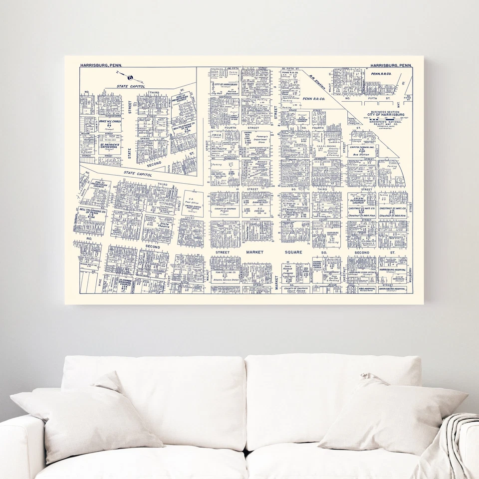 Mapa antiguo de Harrisburg, PA 1950 - De colección Harrisburg Pennsylvania Foto 3 de 4