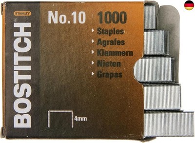 Bostitch NO-10-1M Heftklammern für HP10, Größe 9 x 4 mm, Menge 1000 Stück