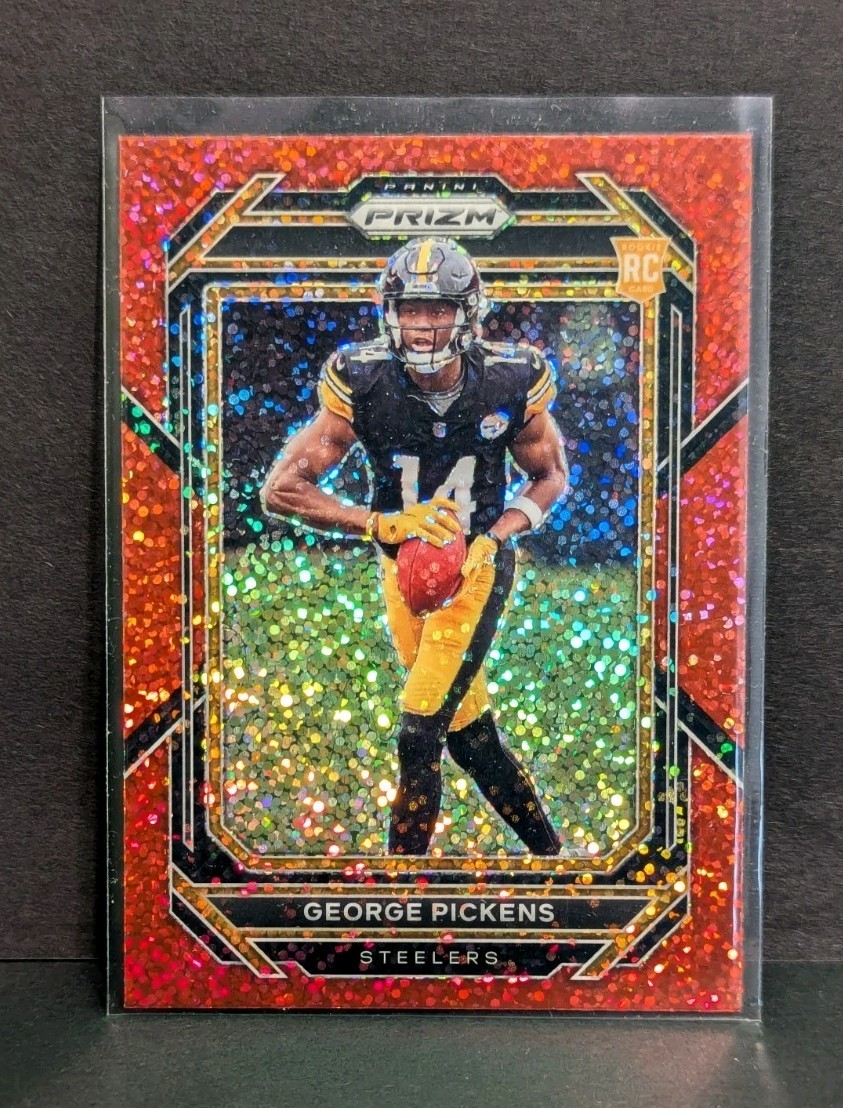 2022 Panini Prizm - George Pickens #329 Red Sparkle RC - Cowboys, Steelers