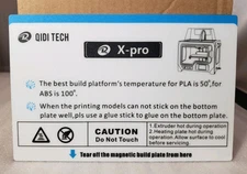 QIDI X-Pro Platform Sticker/PC Board/Magnetic: 14 COUNT