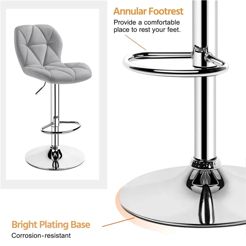 Taburetes De Bar Bancos Para Barra De Cocina Sillas Barstools Set of 2 Gray NEW - Image 4 of 4