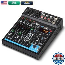 Depusheng M4 4-Channel Portable Mini Mixer with Bluetooth USB 48V Phantom Power