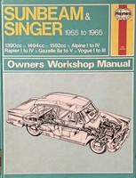 1955-1965 Sunbeam Singer Haynes Werkstatt-Handbuch Hardcover Service Reparatur