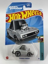 Hot Wheels 70 Dodge Charger Silver Tooned Fast & Furious 1/5 161/250 HTD86