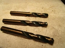 (3) 19/64" HSS 135° Split Point Black & Gold Heavy Duty Screw Machine Drill
