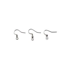 304 Stainless Steel Wire Earring Hooks Size 18x20mm 70 Pieces Per Bag