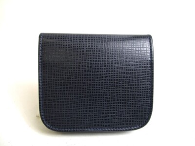 Authentic HUNTING WORLD Navy blue Leather Flap Coin Purse #a514 | eBay
