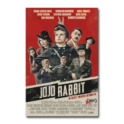 JoJo Rabbit Movie Poster Taika Waititi Art Silk Canvas Film Poster Print 24x36/'/'