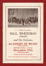 King of Jazz: PAUL WHITEMAN / Soloist GEORGE GERSHWIN 1924 Philadelphia Herald