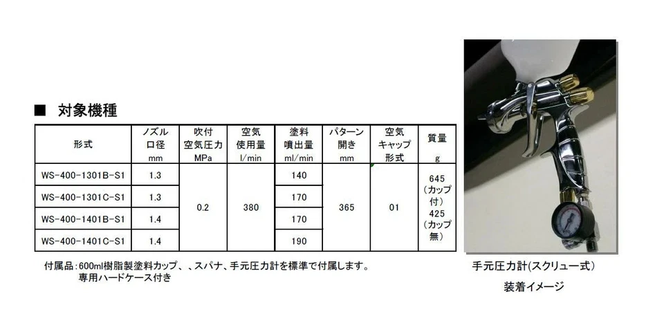 Pistola pulverizadora Anest Iwata Supernova WS-400-1301B-S1 WS400 evo con taza para capa base Foto 4 de 4