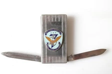 VINTAGE UNITED STATES SEVENTH FLEET READY POWER FOR PEACE MONEY CLIP KNIFE FILE