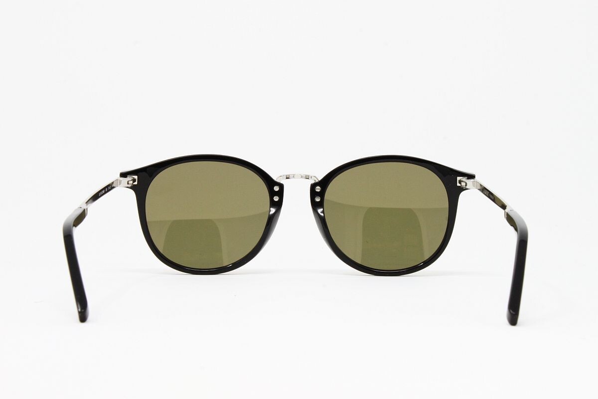 Occhiali da sole Saint Laurent unisex rotondi SL130 COMBI 008 nero argento 51 mm NUOVI!