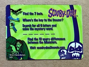2004 Scooby-Doo 2 Movie Online Game Card (s04) Creeper, Hanna-Barbara, 2.5"x3.5"