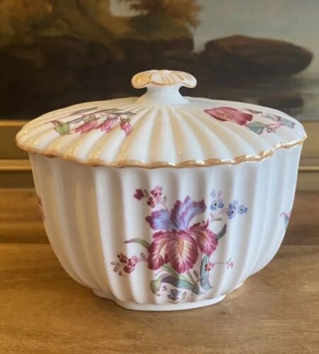 SALE! COPELAND SPODE Floral IRIS Pattern SUGAR BOWL 1891-1920 Antique - Picture 1 of 17