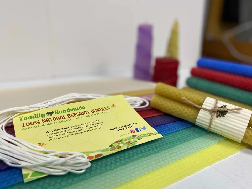 Beeswax Candle Making Kit - 10 Sheets Assorted Colors. 100% Natural Beeswax! - Image 2 of 3