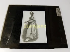 JCL HISTORIC Magic Lantern GLASS Slide NATIVE WOMAN IN NATIVE DRESS