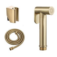 Brass Handheld Bidet Sprayer Jet Sprayer With ABS Wall Holder Set Brushed Gold