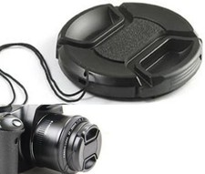 46mm center pinch snap on Front Lens Cap Cover for Canon Nikon Sony w/string US
