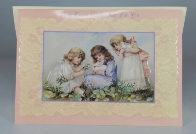 Victorian Easter Bunny Card - 3 Wishes Just for you
