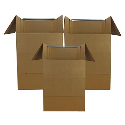 UBMOVE Large Corrugated Wardrobe Moving Boxes (Bundle of 3) 24'' x 24'' x40''