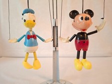 Vtg Mickey Mouse Donald Duck 5" String Puppet Marionette Walt Disney Prod Nice