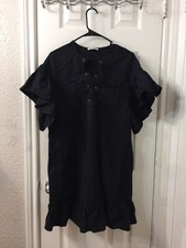 ulla johnson Black Oversized Mini Dress Sz 2