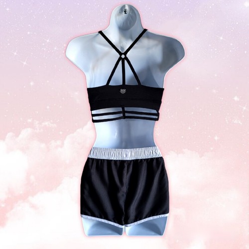 Girls' Black OP Athletic Shorts with Elastic White Band and Trim Size M (7-8) - Picture 4 of 4
