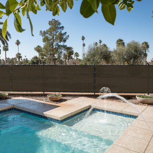 4' 5' 6' 8' Fence Privacy Screen Yard Garden Windscreen Mesh Shade Cover Brown - Picture 6 of 7