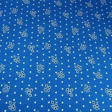 36" W Vintage Cotton Polka-Dot Floral White, Black  Blue,30"L