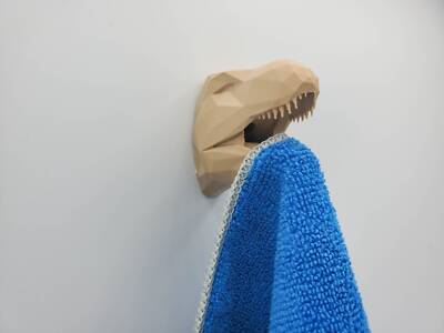 Tyrannosaurus Rex Dinosaur Wall Hangers for Jackets, Headphones, Towels, Prey 