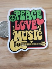 Rock Music STICKER Pop Music Heavy Metal Rock and Roll Rock n Roll Peace Love