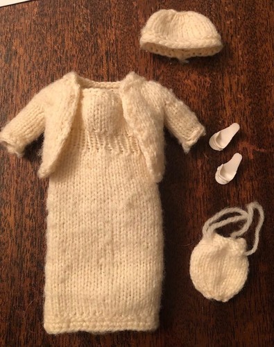 Vintage Barbie Knitted Ivory Outfit. Rare find!