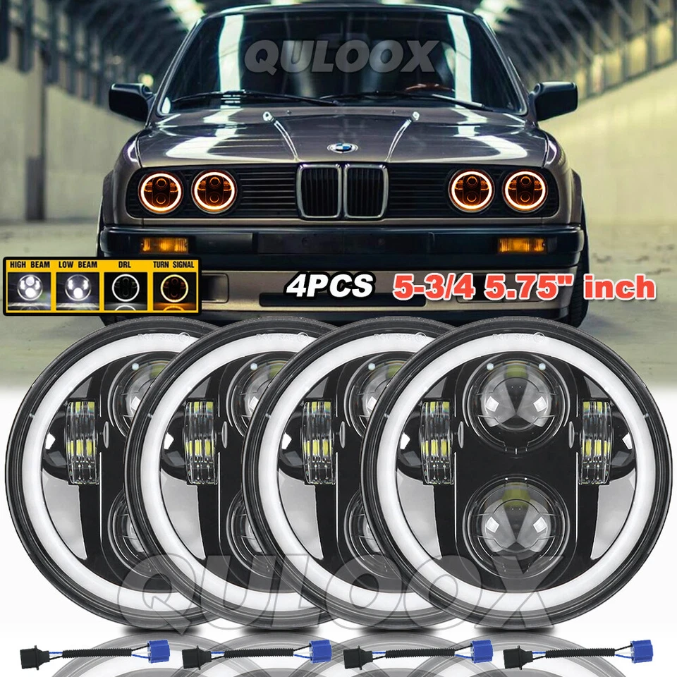 4X 5.75"inch 5 3/4 Round LED Headlights Upgrade Fit Toyota Celica 1972-1979 US Foto 3 de 4