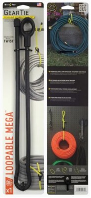 Niteize GEARTIE Loopable MEGA Reusable Rubber Twist Tie (32 Inch/2.6Ft) - Black